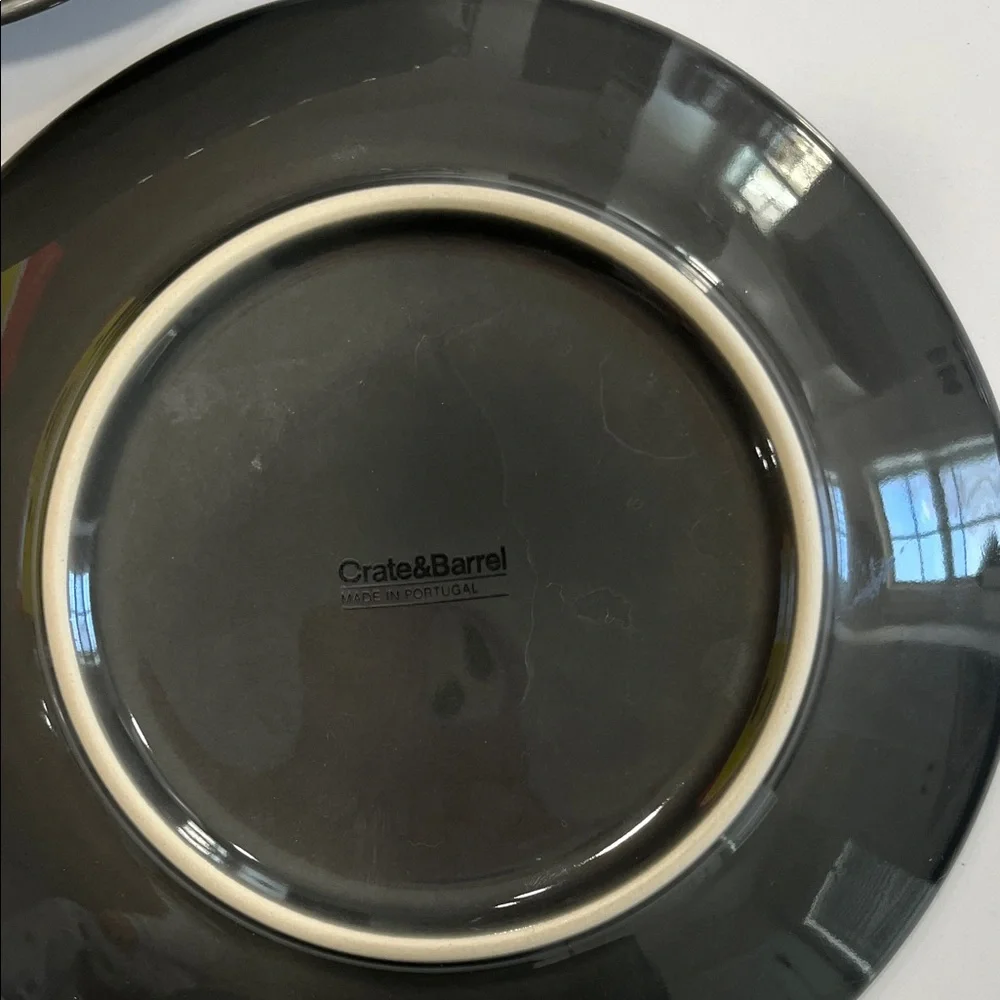 Crate&Barrel Marin Dark Grey Salad Plate Set